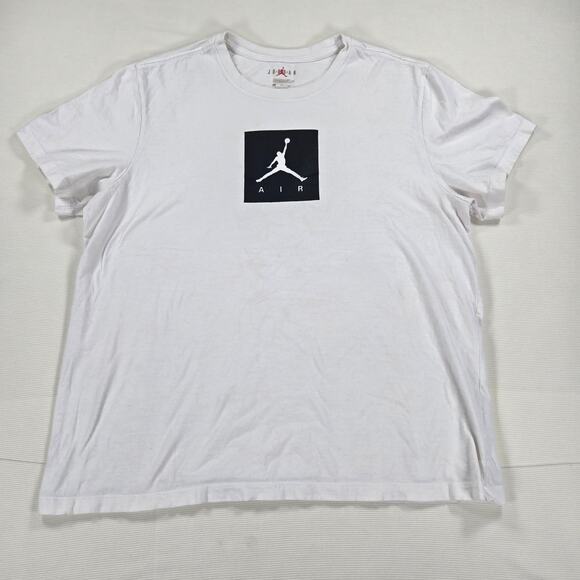 Nike‎ Air Jordan Standard Fit Jumpman Logo Graphic White T-Shirt Men's Size XL - Picture 1 of 8